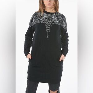 Marcelo Burlon Printed Mercedes Crewneck Sweatshirt Tunic Black Designer Women’s